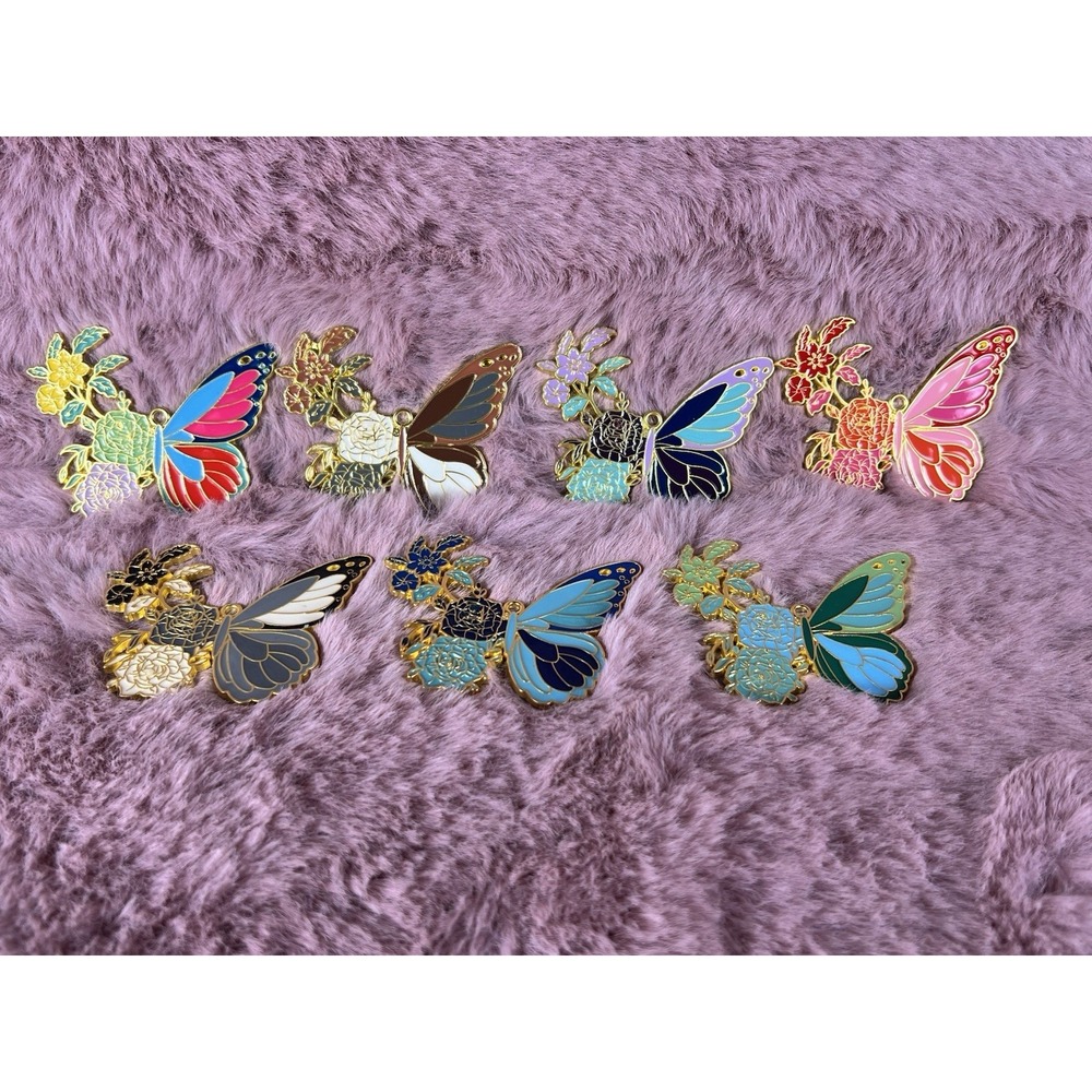 Enamel Butterfly Charms For Jewelry Making‎ Necklaces Keychains 7 Pcs Pendants